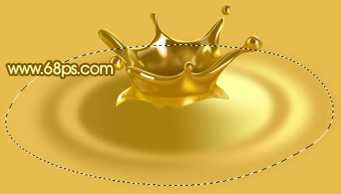 Photoshop 一个溅起的金色水花