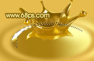 Photoshop 一个溅起的金色水花