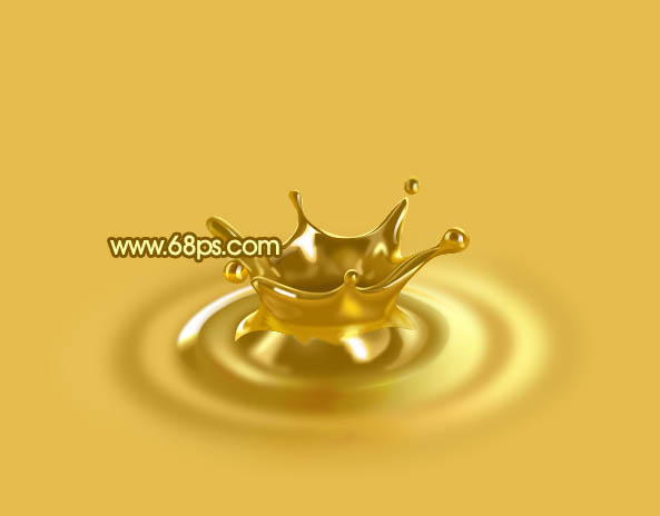 Photoshop 一个溅起的金色水花