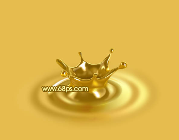 Photoshop 一个溅起的金色水花