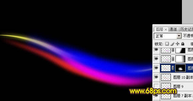 Photoshop 一张梦幻的彩色光束壁纸