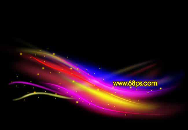 Photoshop 一张梦幻的彩色光束壁纸