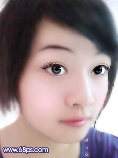 photoshop 将失真的照片转成柔美的清晰手绘效果