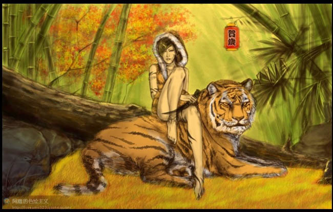 photoshop 鼠绘漂亮的虎年主题壁纸