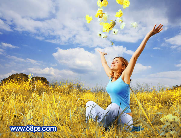 Photoshop 将外景人物照片转成鲜艳的蓝橙色