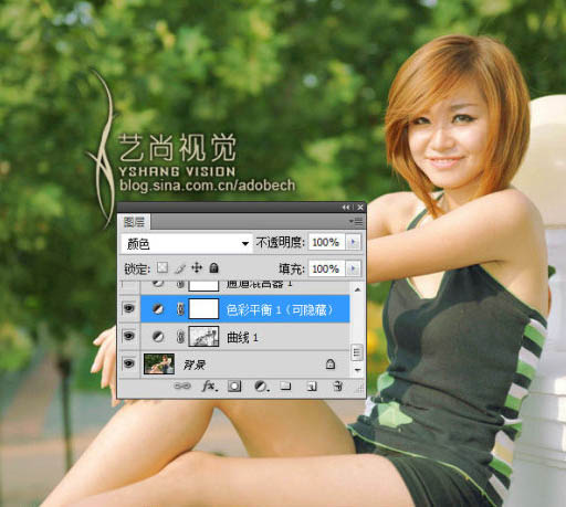 Photoshop 古典黄褐色的外景人物照片