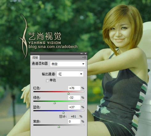 Photoshop 古典黄褐色的外景人物照片