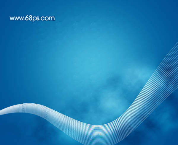 Photoshop 简洁的蓝色花朵壁纸制作方法