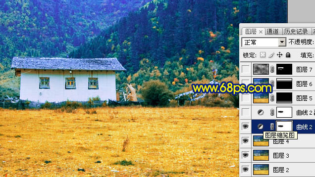 Photoshop 打造强对比冷暖色的高原风景照片