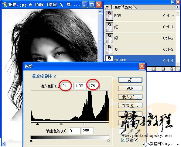 Photoshop下使用通道抠图的方法