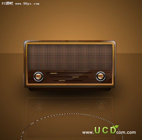ps 打造的一款精致的古典风格收音机