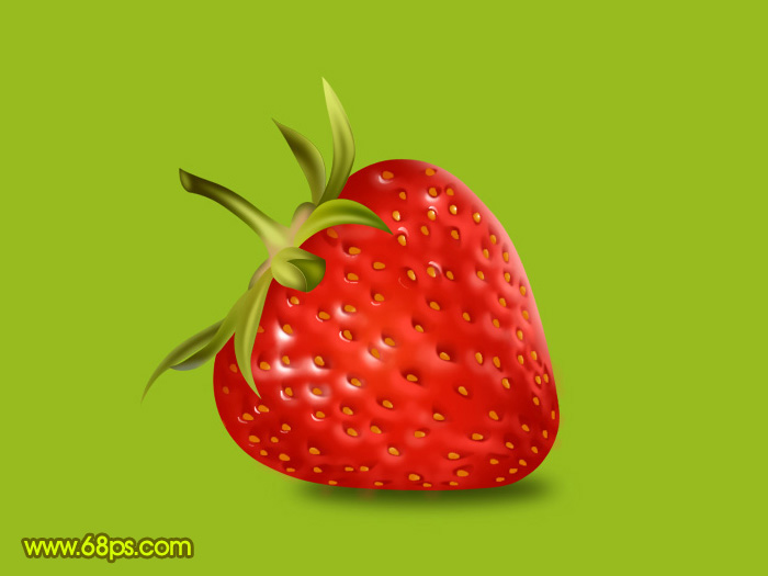 Photoshop 一颗鲜艳的红色草莓”