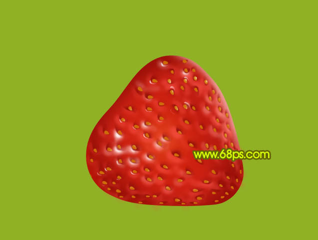 Photoshop 一颗鲜艳的红色草莓