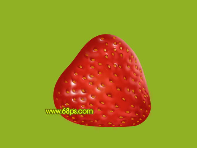 Photoshop 一颗鲜艳的红色草莓