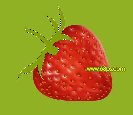 Photoshop 一颗鲜艳的红色草莓