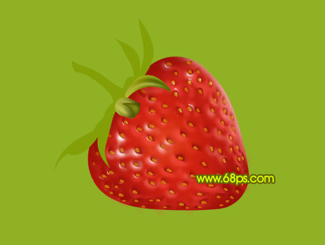 Photoshop 一颗鲜艳的红色草莓