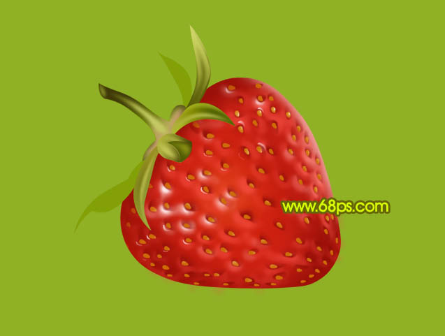 Photoshop 一颗鲜艳的红色草莓