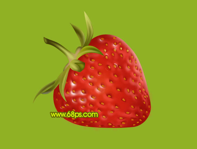 Photoshop 一颗鲜艳的红色草莓