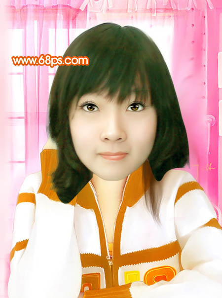 ps想将偏暗的人物转为橙红的手绘效果(更换服饰)