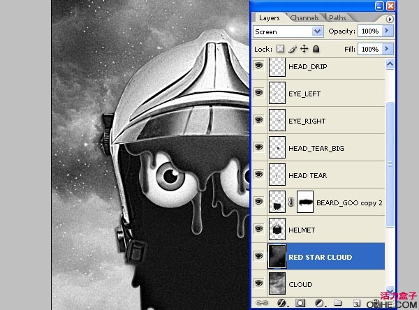 19 Photoshop 打造宇航头盔怀旧插画效果