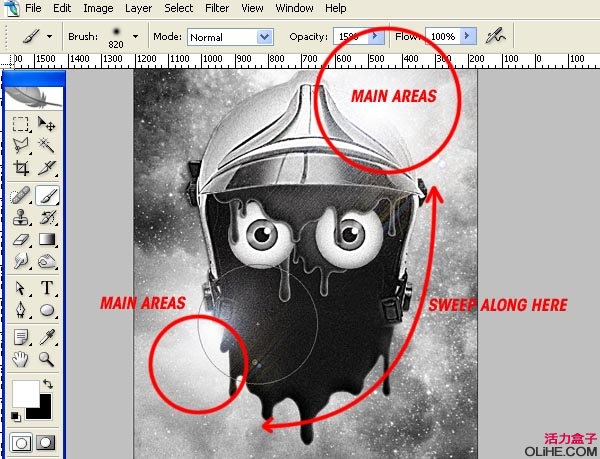 23 Photoshop 打造宇航头盔怀旧插画效果