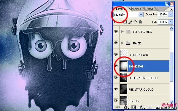 26 Photoshop 打造宇航头盔怀旧插画效果