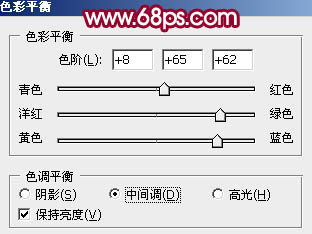 Photoshop 调出外景人物图片的青红色