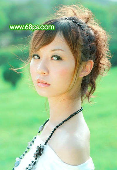 ps 外景人物照片淡淡阳光甜美色