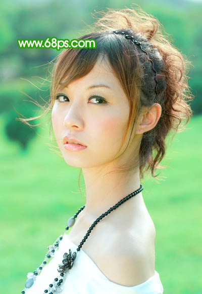 ps 外景人物照片淡淡阳光甜美色