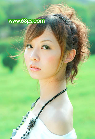 ps 外景人物照片淡淡阳光甜美色