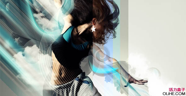 Photoshop 为动感人物照片加上个性的潮流装饰