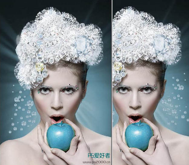 Photoshop将偏暗模特照片调成梦幻高雅的青蓝色