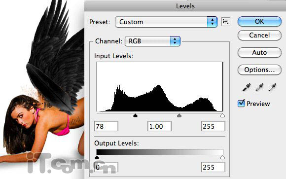 Photoshop制作超酷的黑翼天使