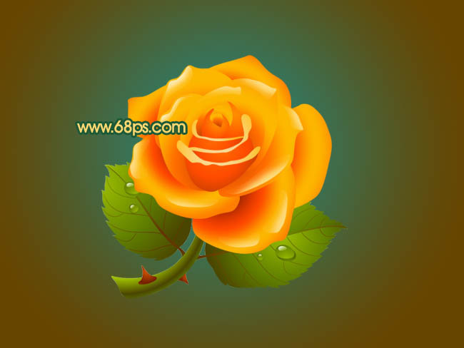 Photoshop制作逼真的卡通黄玫瑰