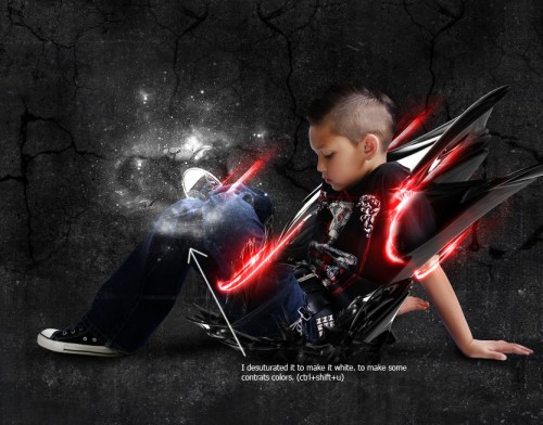 image-24 Photoshop实现的高亮光照效果的小男孩