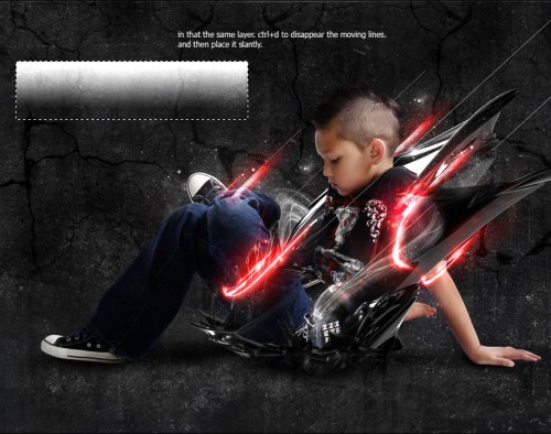 Photoshop实现的高亮光照效果的小男孩