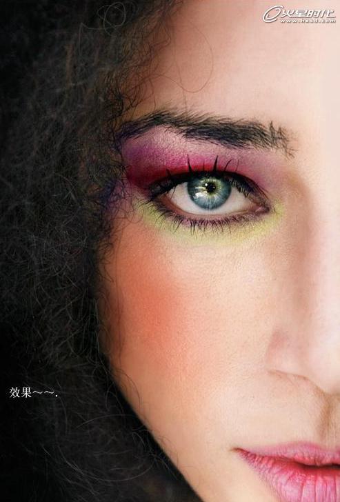 Photoshop 眼角皮肤磨皮实例教程之45岁变25岁浓妆