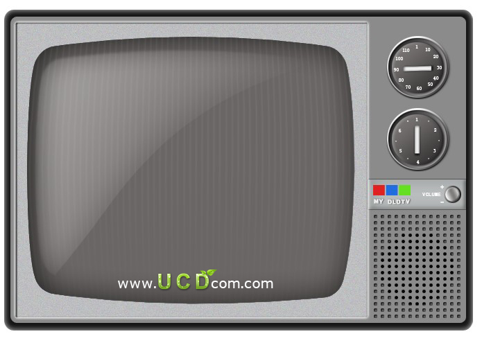 Photoshop 鼠标绘制逼真的黑白电视机