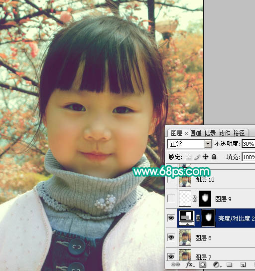 ps将室外儿童照片调成可爱的粉红色