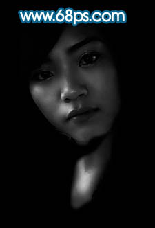 Photoshop将偏暗手机美女照片调出柔美中性青色调