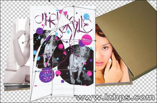 photoshop合成画册中美女翻页效果