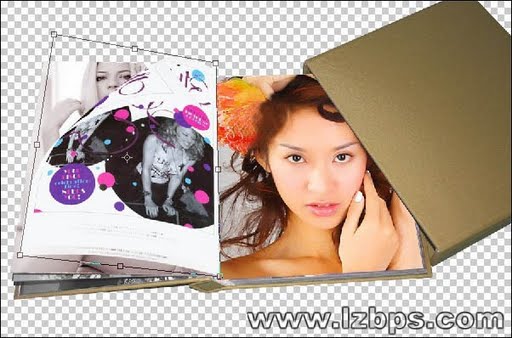 photoshop合成画册中美女翻页效果