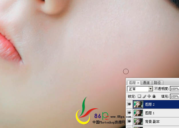 ps Lab模式下给外景美女照片加上甜美色