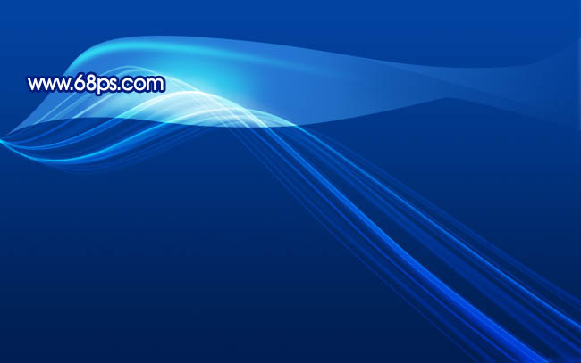 Photoshop打造绚丽的蓝色曲线光束壁纸