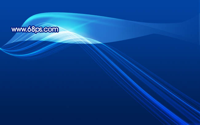 Photoshop打造绚丽的蓝色曲线光束壁纸
