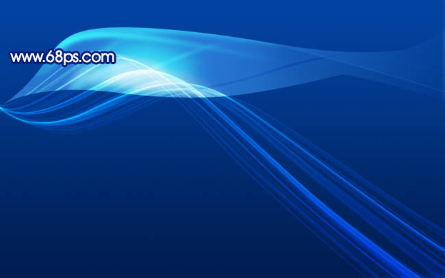 Photoshop打造绚丽的蓝色曲线光束壁纸