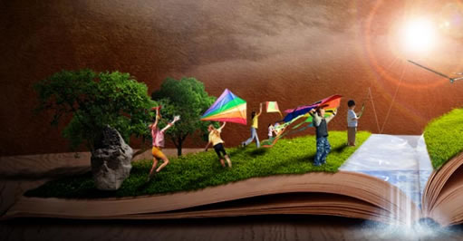 Photoshop合成充满幻想的书场景