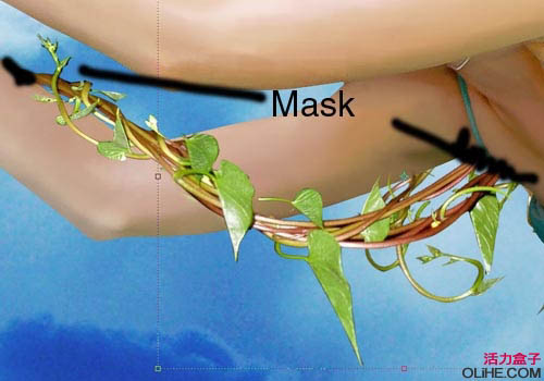 PS创意合成缠着藤蔓飞行的美女