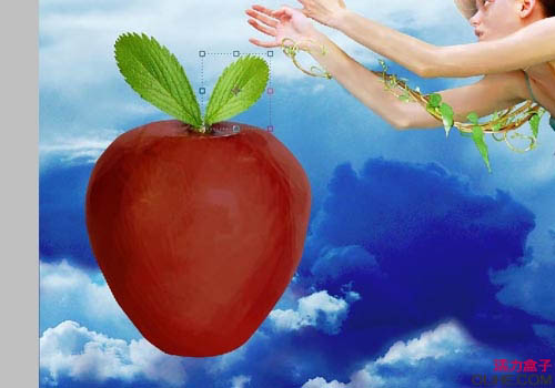 PS创意合成缠着藤蔓飞行的美女