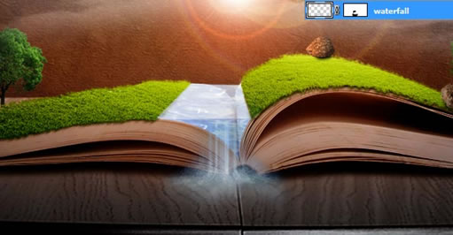 photoshop合成魔法书页中孩子们嬉戏的场景